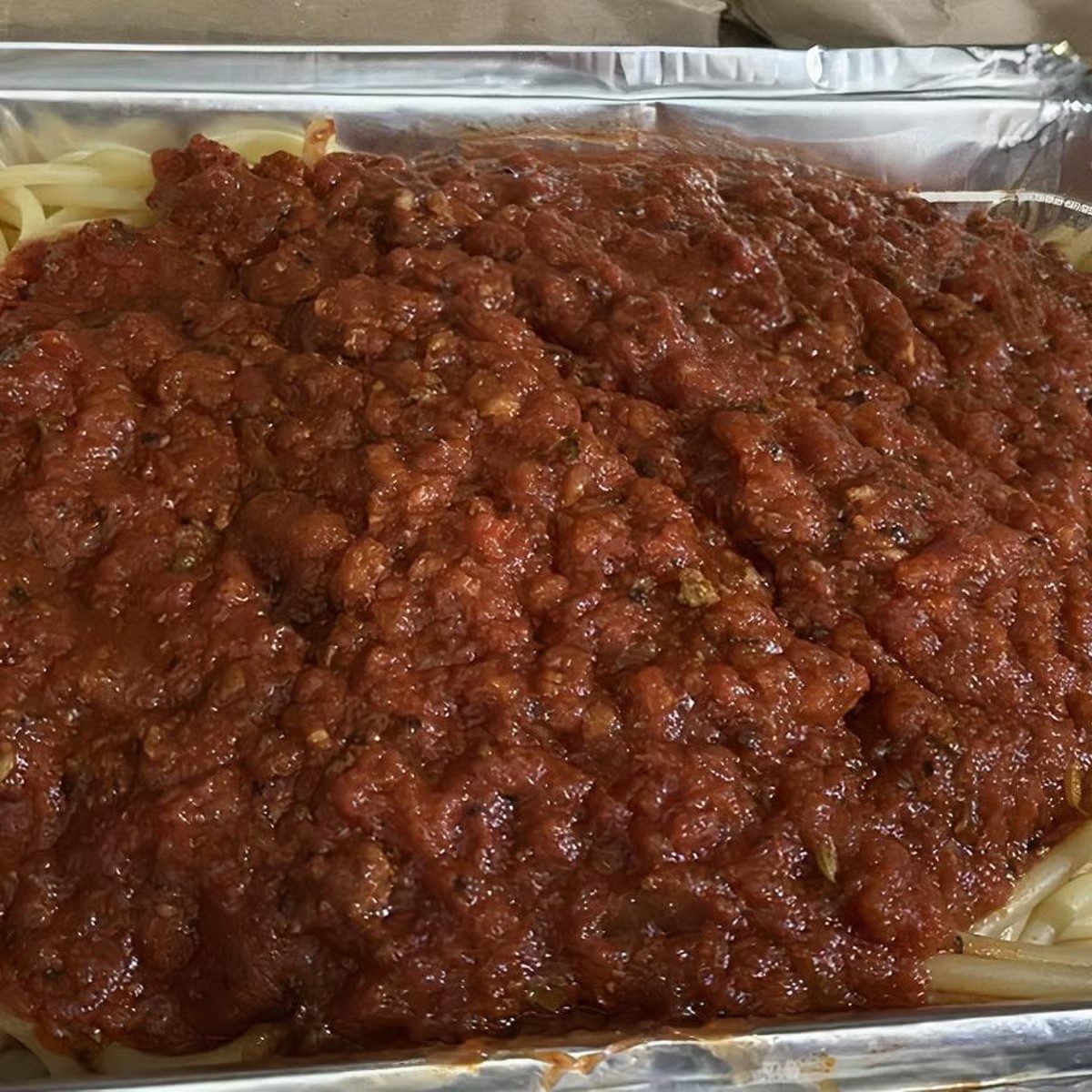 Meat Sauce Pasta.